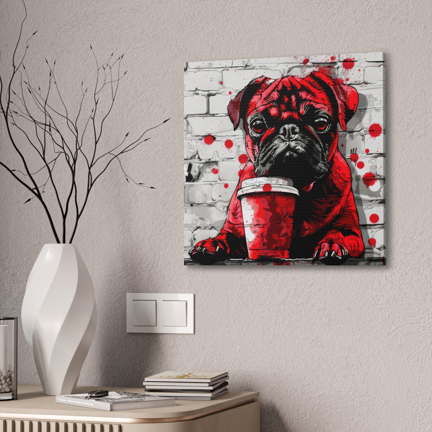 Pug Like Coffee - Canvas Stretched, 0.75"