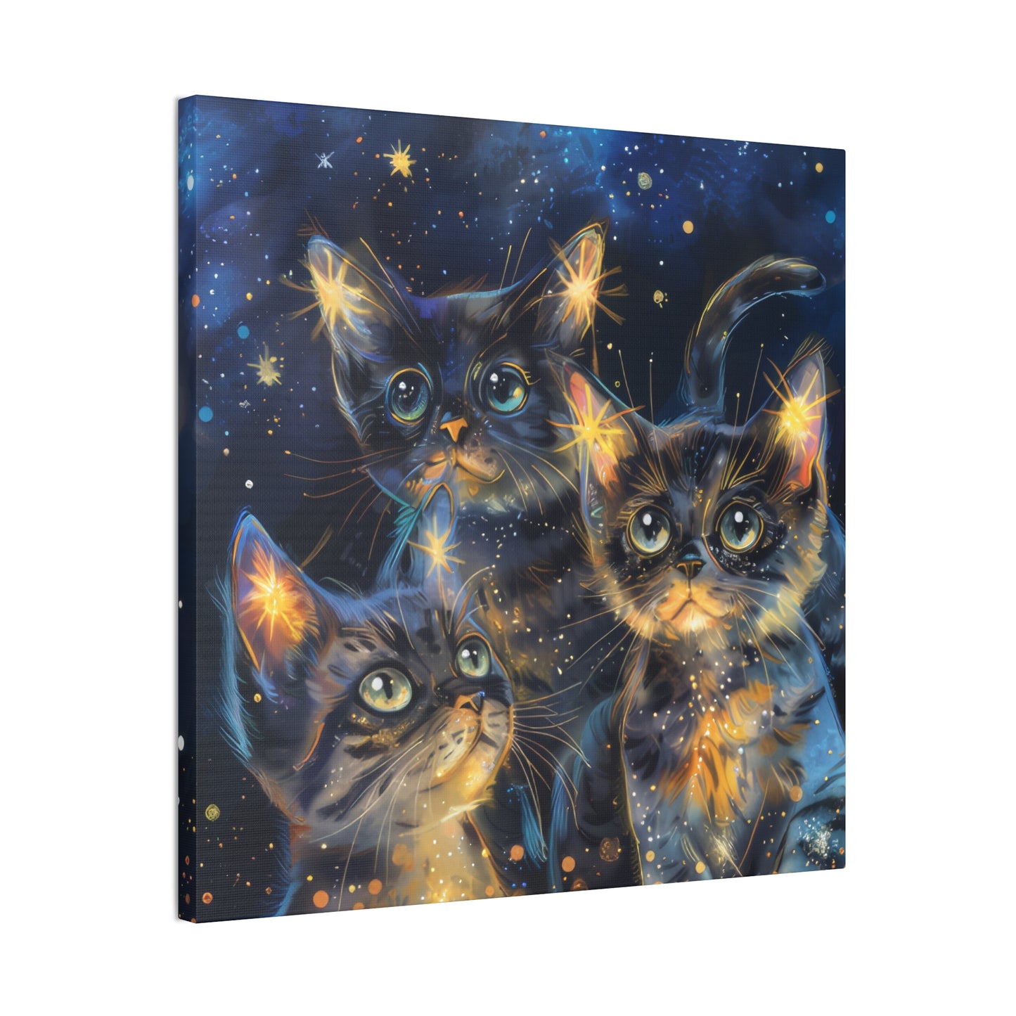 Sparkly Kitties - Canvas Stretched, 0.75"