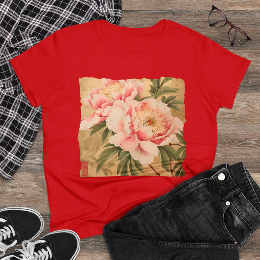 Peony - Flower - Women's Midweight Cotton Tee