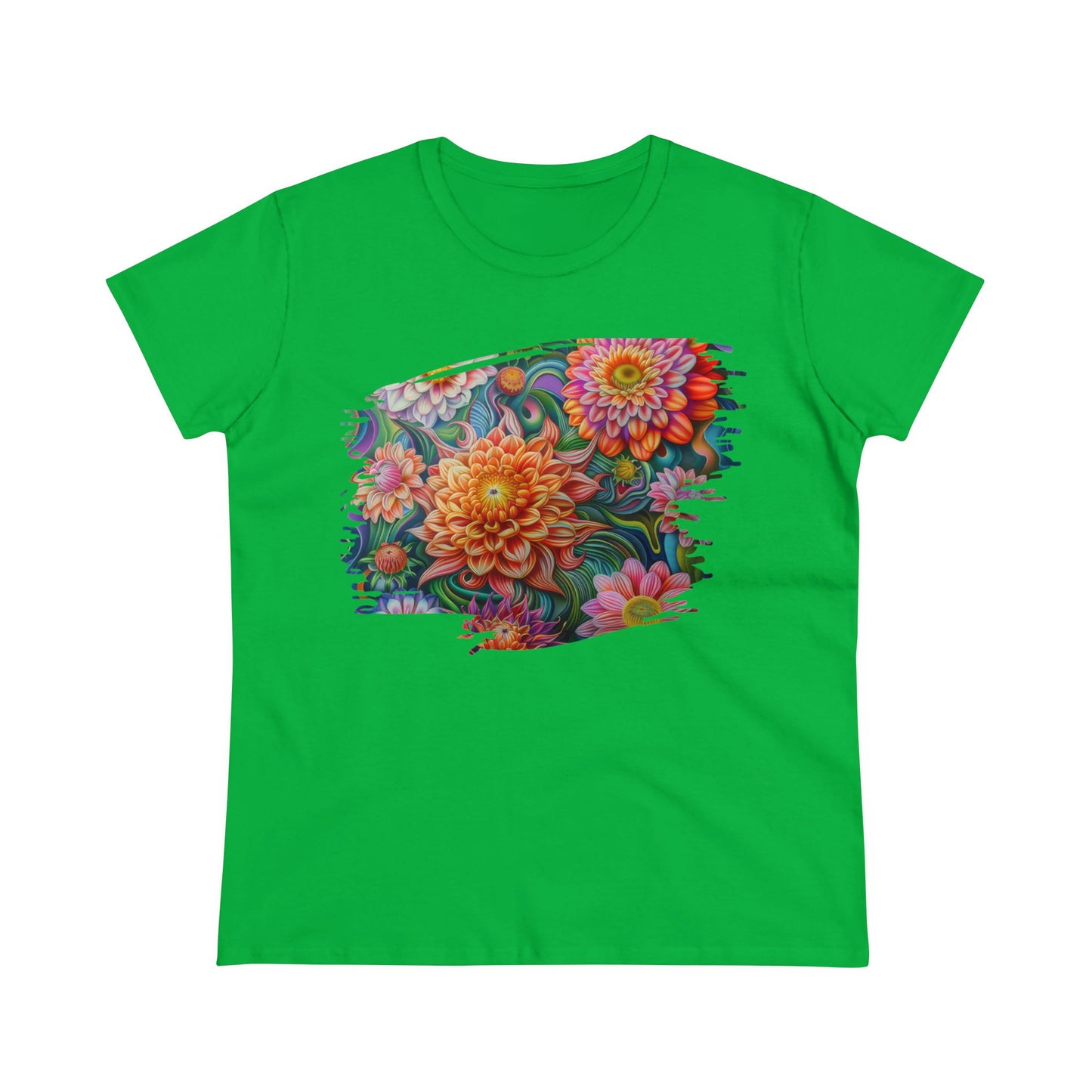 Pastel Flowers - Women's Midweight Cotton Tee