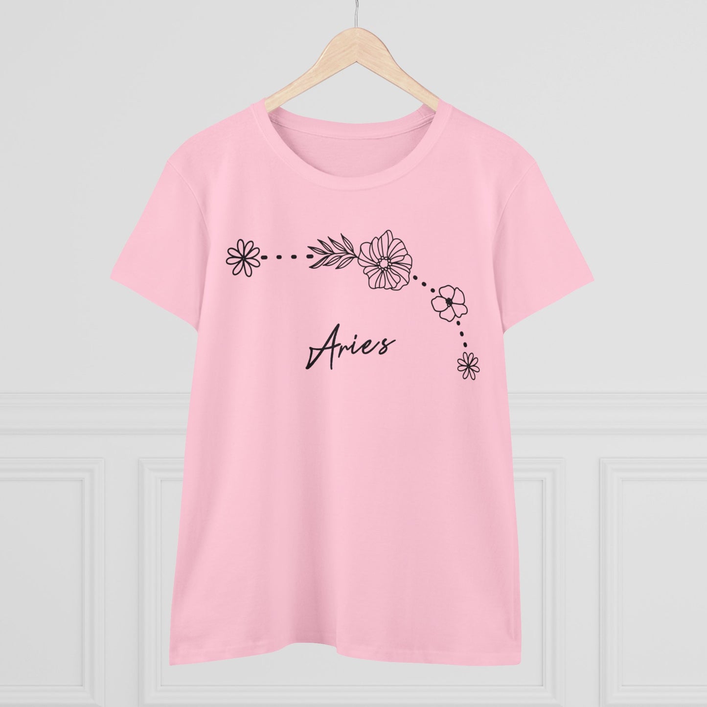 Flower Constellation - Aries - Astrology - Women's Midweight Cotton Tee