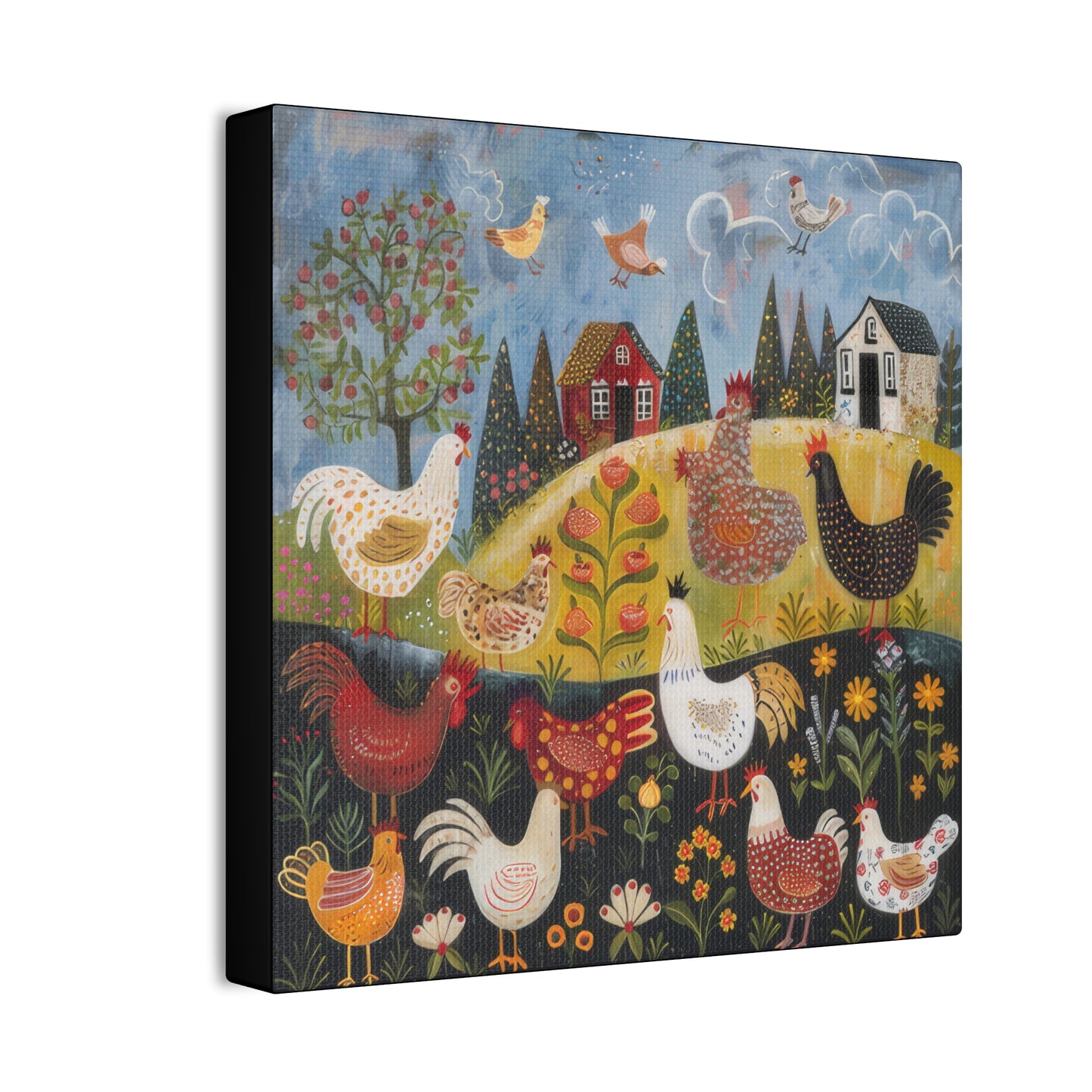 Chickens - Canvas Stretched, 0.75" - Canvas Stretched, 0.75"