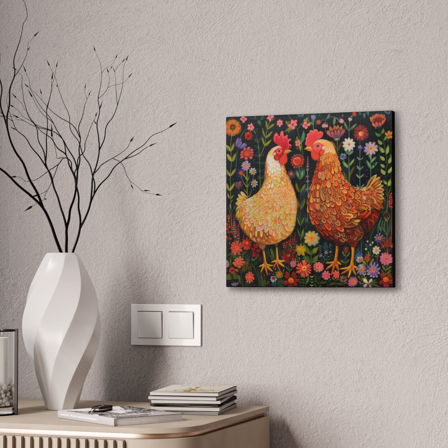 Chickens - Canvas Stretched, 0.75" - Canvas Stretched, 0.75"