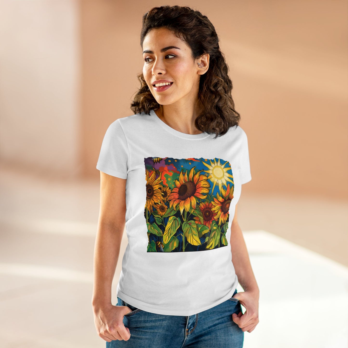 Sunflowers - Women's Midweight Cotton Tee