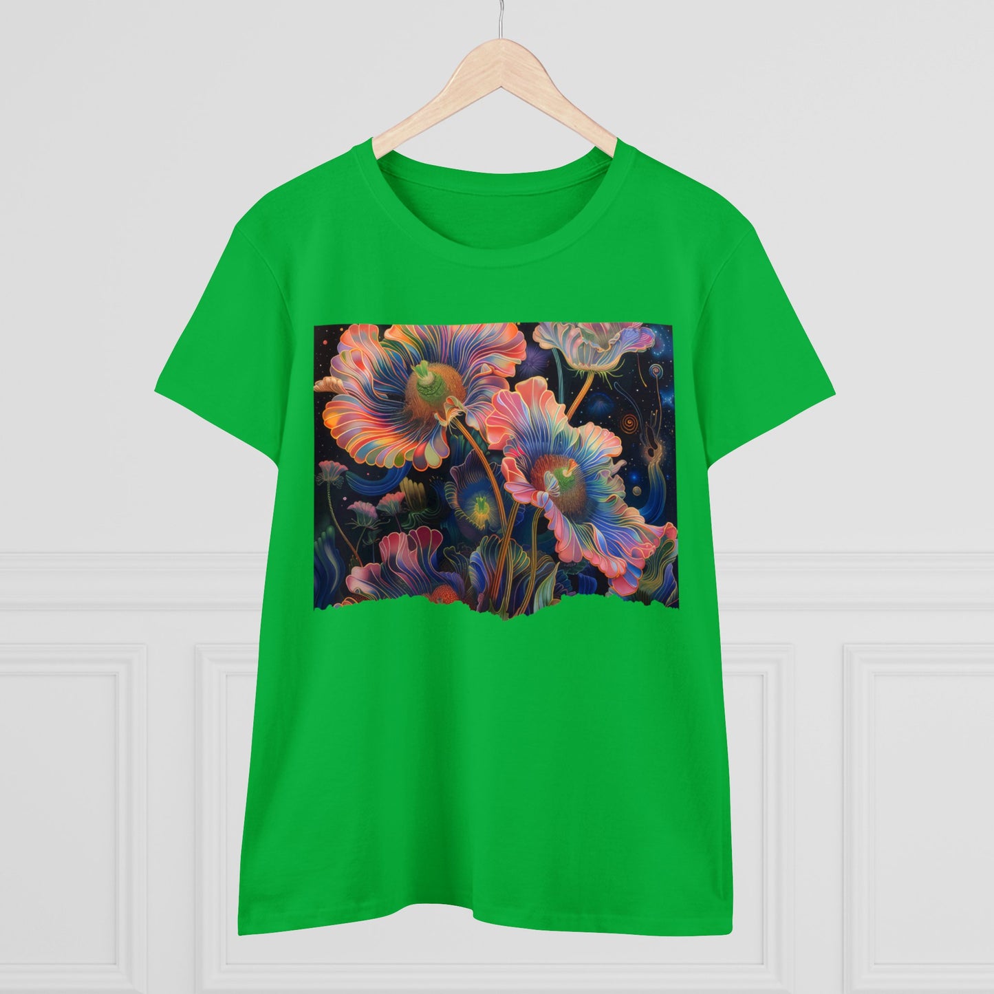 Pastel Flowers - Women's Midweight Cotton Tee