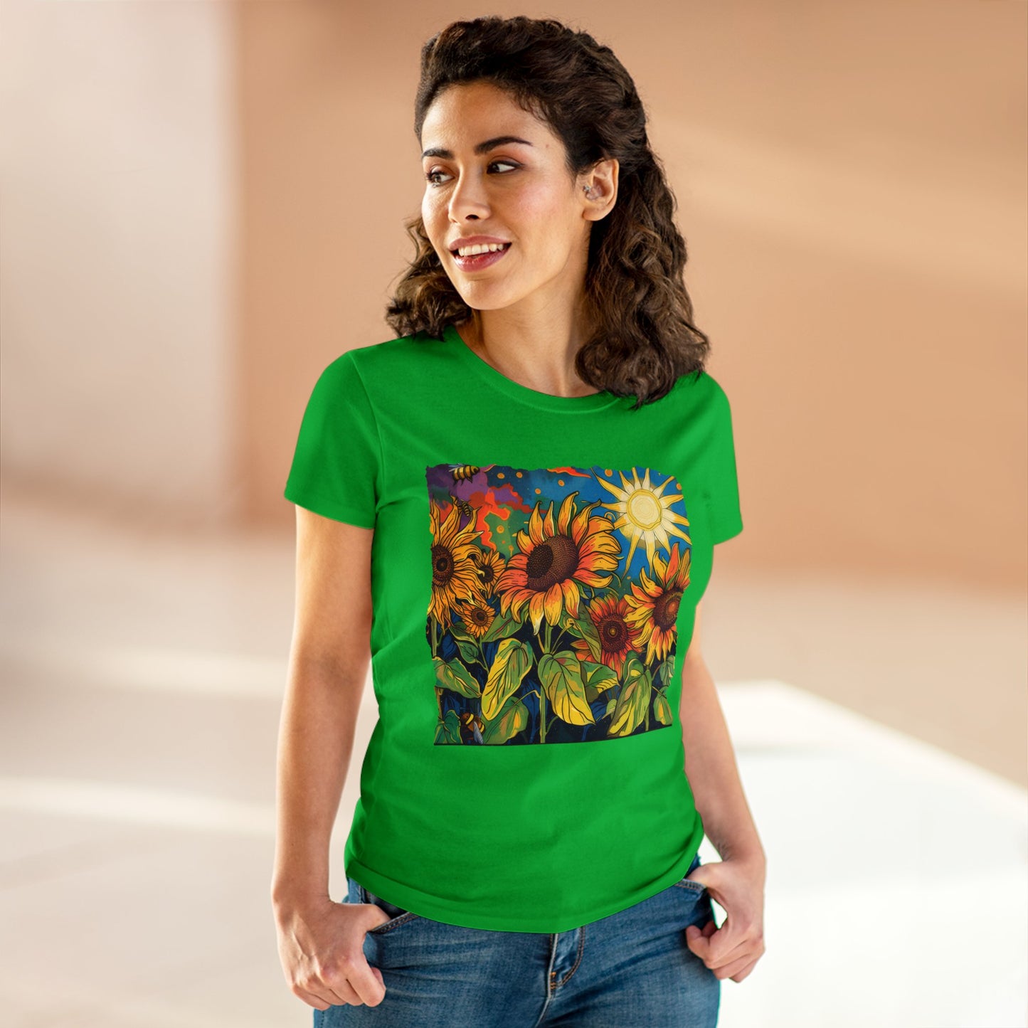 Sunflowers - Women's Midweight Cotton Tee