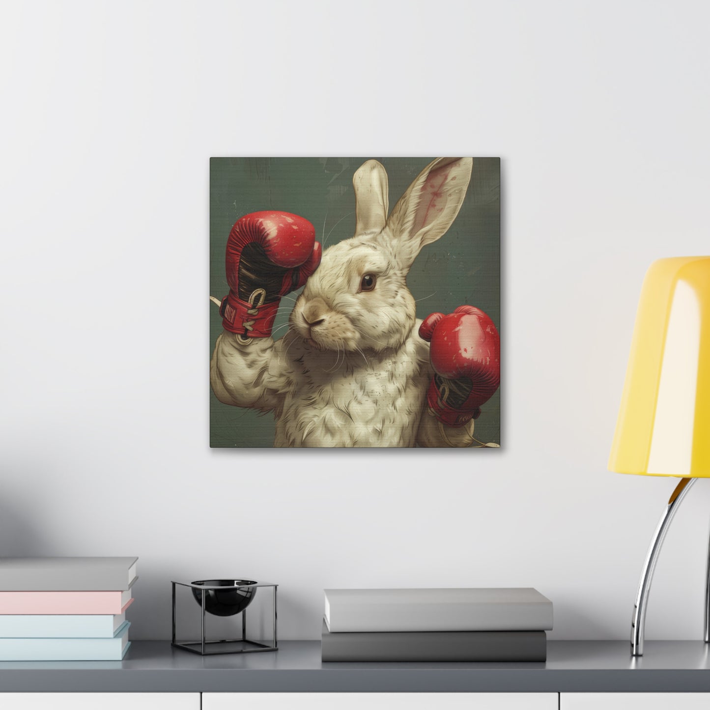 Bunny Pugilist - Canvas Stretched, 0.75"