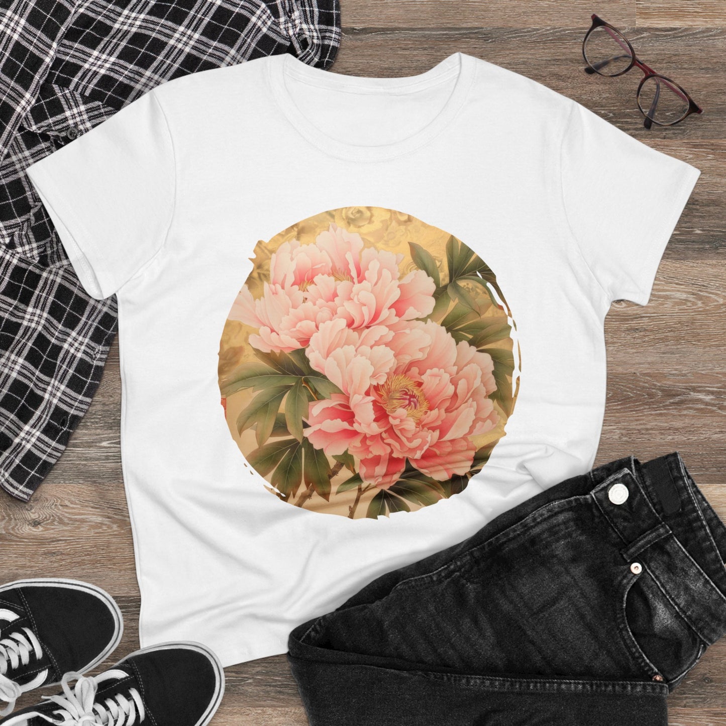 Peony - Flower - Women's Midweight Cotton Tee