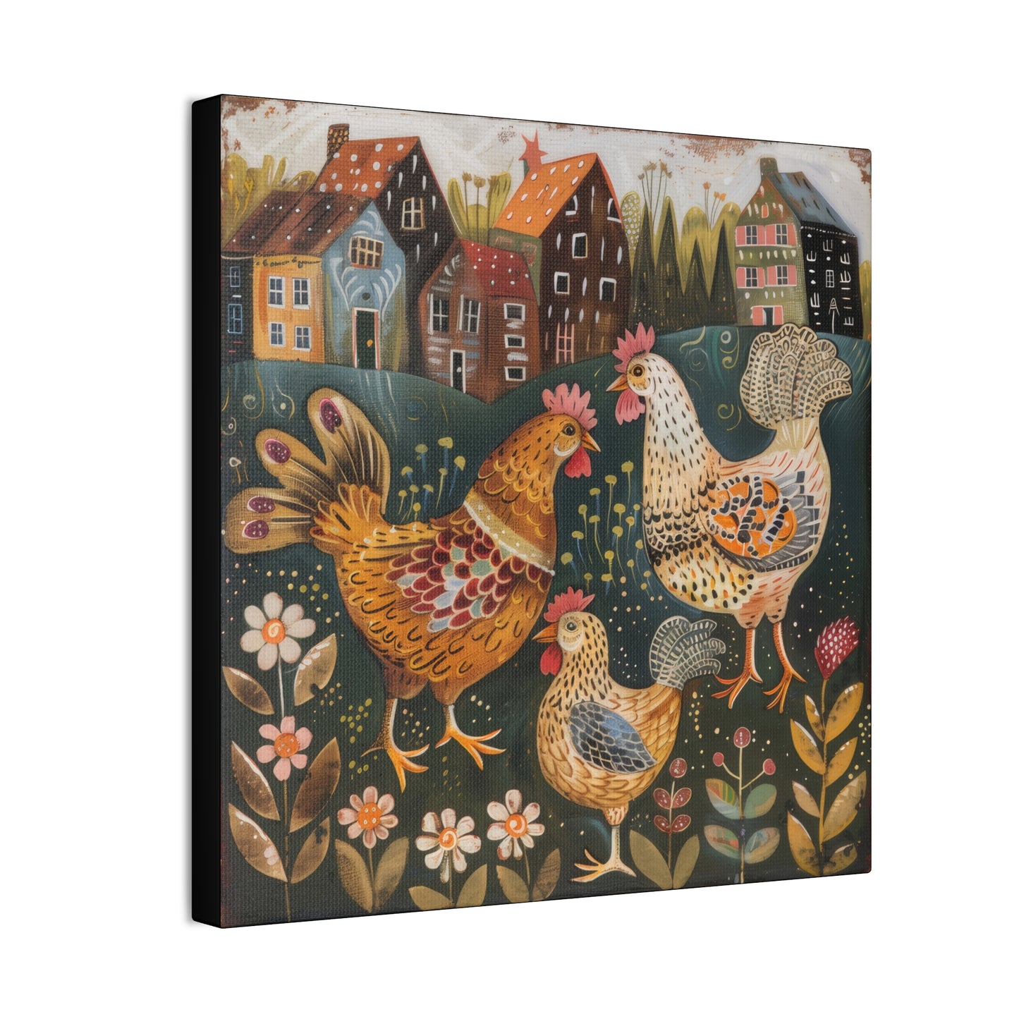 Chickens - Canvas Stretched, 0.75" - Canvas Stretched, 0.75"