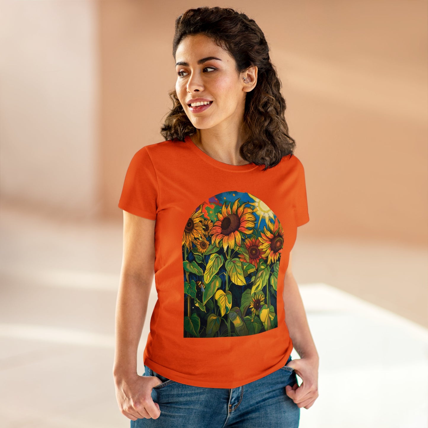 Sunflowers - Women's Midweight Cotton Tee