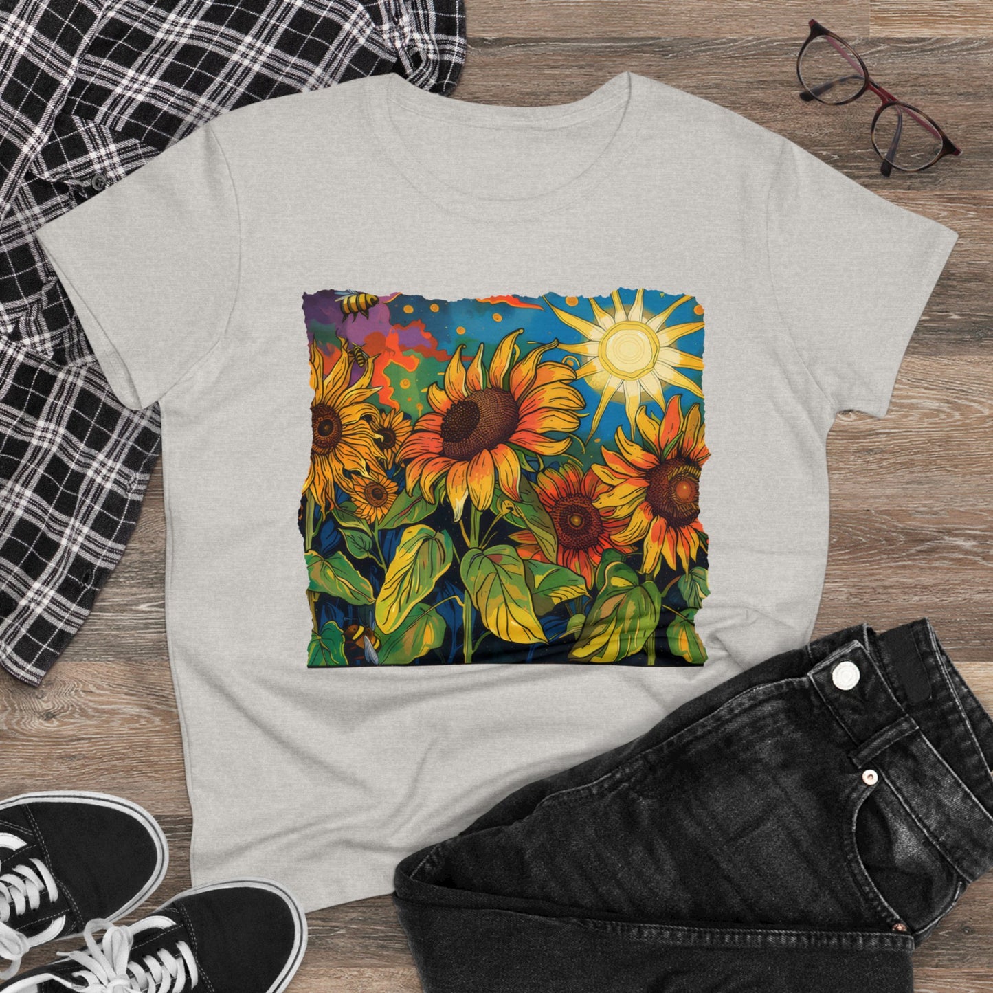 Sunflowers - Women's Midweight Cotton Tee