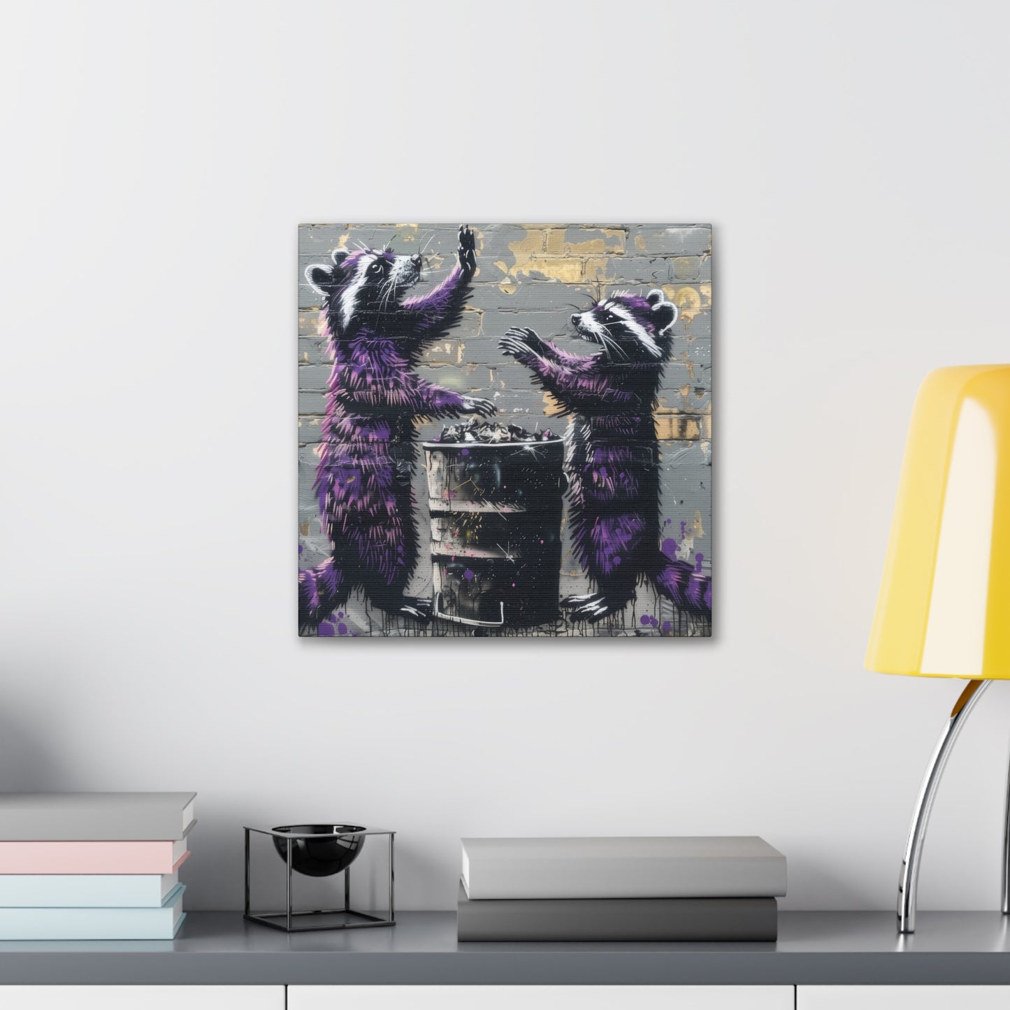 Thankful Raccoons - Canvas Stretched, 0.75"