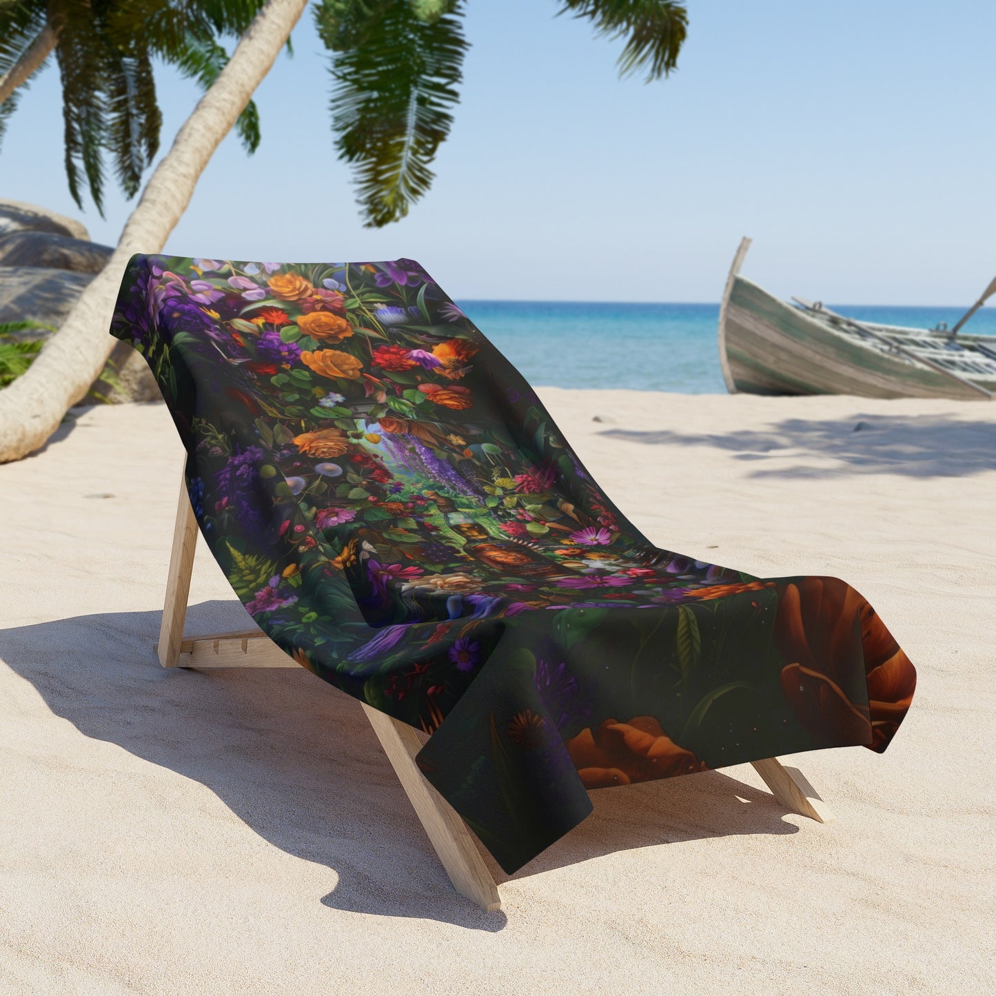 Whiskey & Flowers - Beach Towel