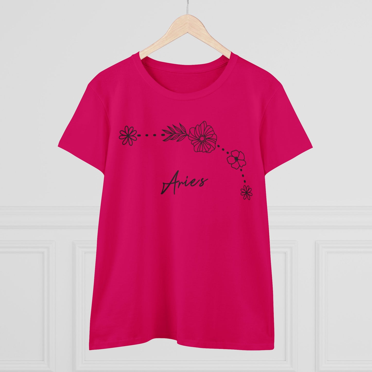 Flower Constellation - Aries - Astrology - Women's Midweight Cotton Tee