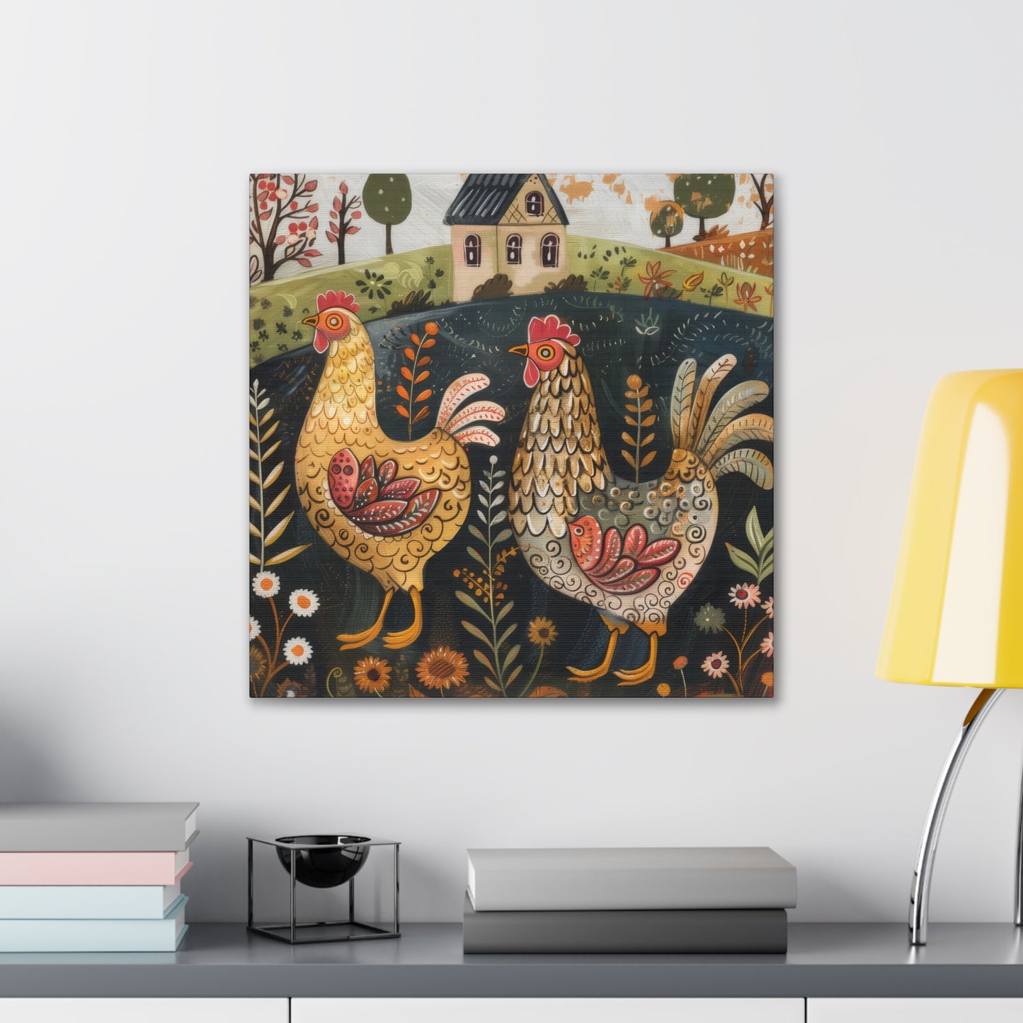 Chickens - Canvas Stretched, 0.75" - Canvas Stretched, 0.75"