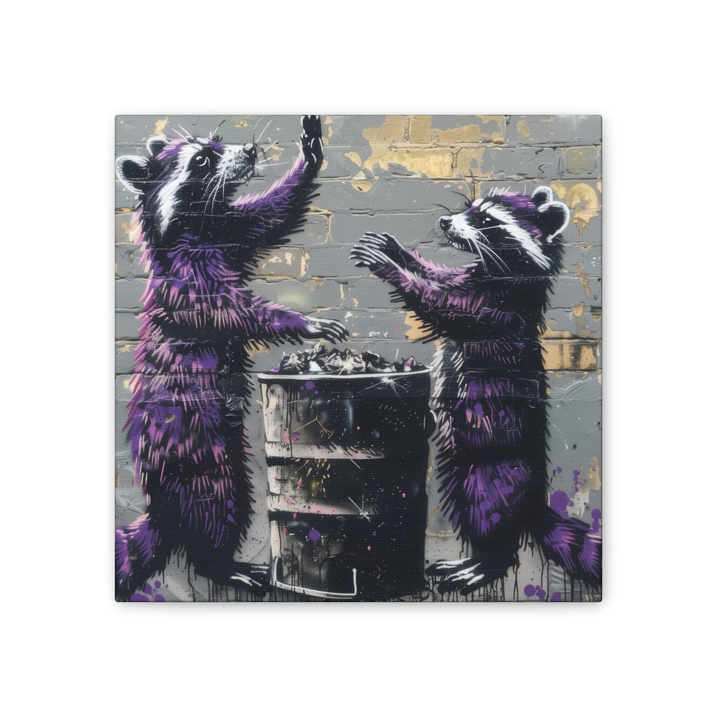 Thankful Raccoons - Canvas Stretched, 0.75"