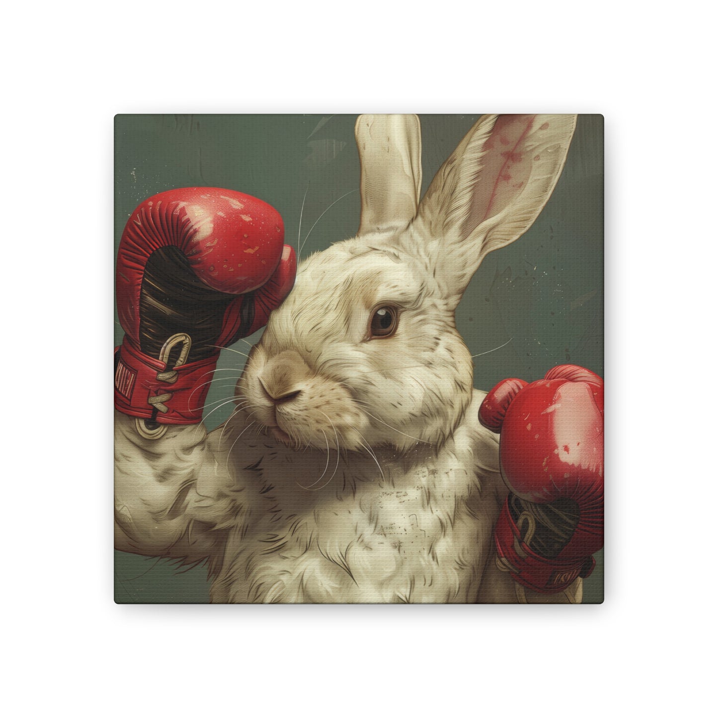 Bunny Pugilist - Canvas Stretched, 0.75"