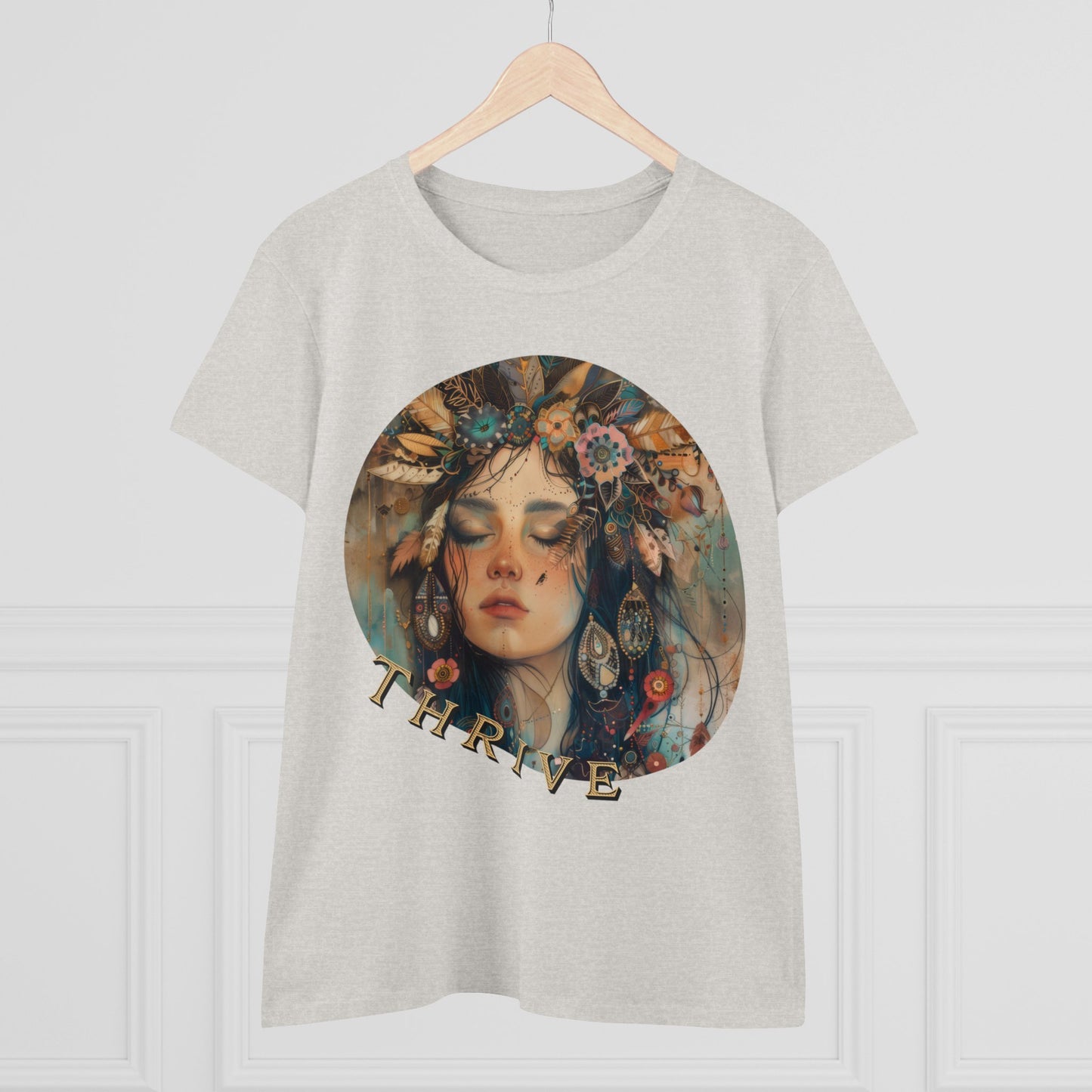 Flower Girl Thrives - Flowers - Women's Midweight Cotton Tee