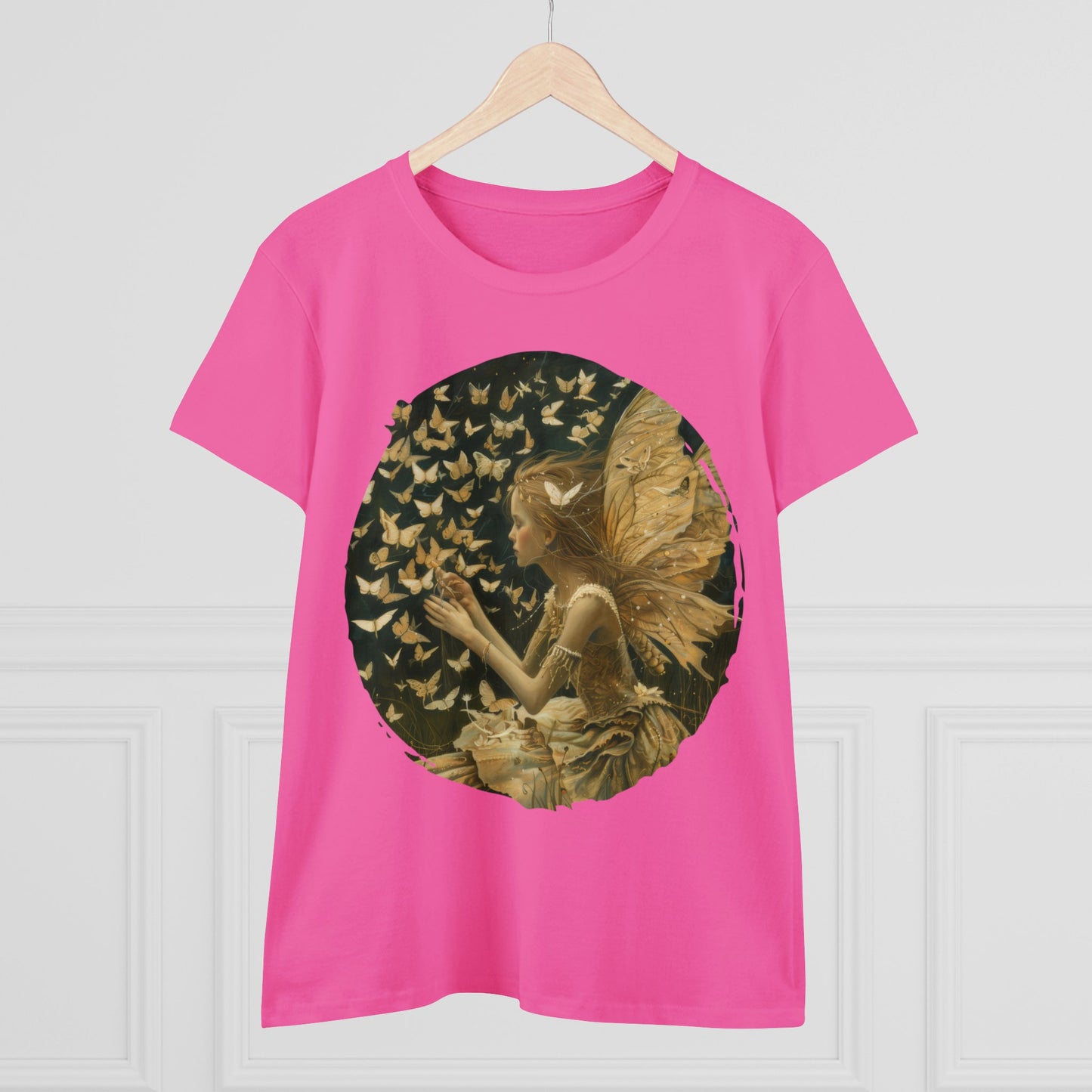 Fairy and Butterflies - Fantasy - Women's Midweight Cotton Tee