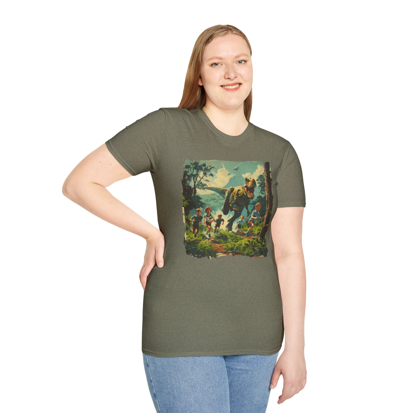 Dinosaur Chase - Unisex Softstyle T-Shirt