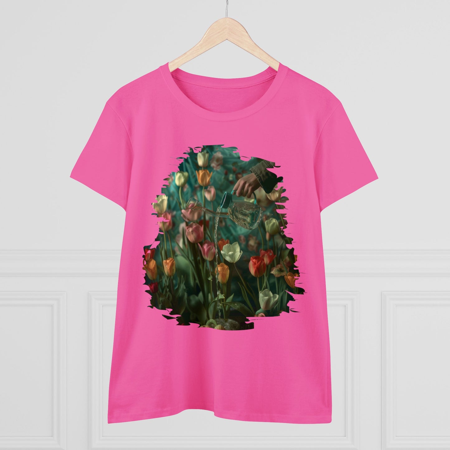 Watering Tulips - Women's Midweight Cotton Tee