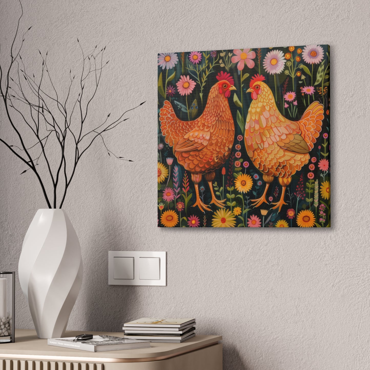 Chickens - Canvas Stretched, 0.75" - Canvas Stretched, 0.75"