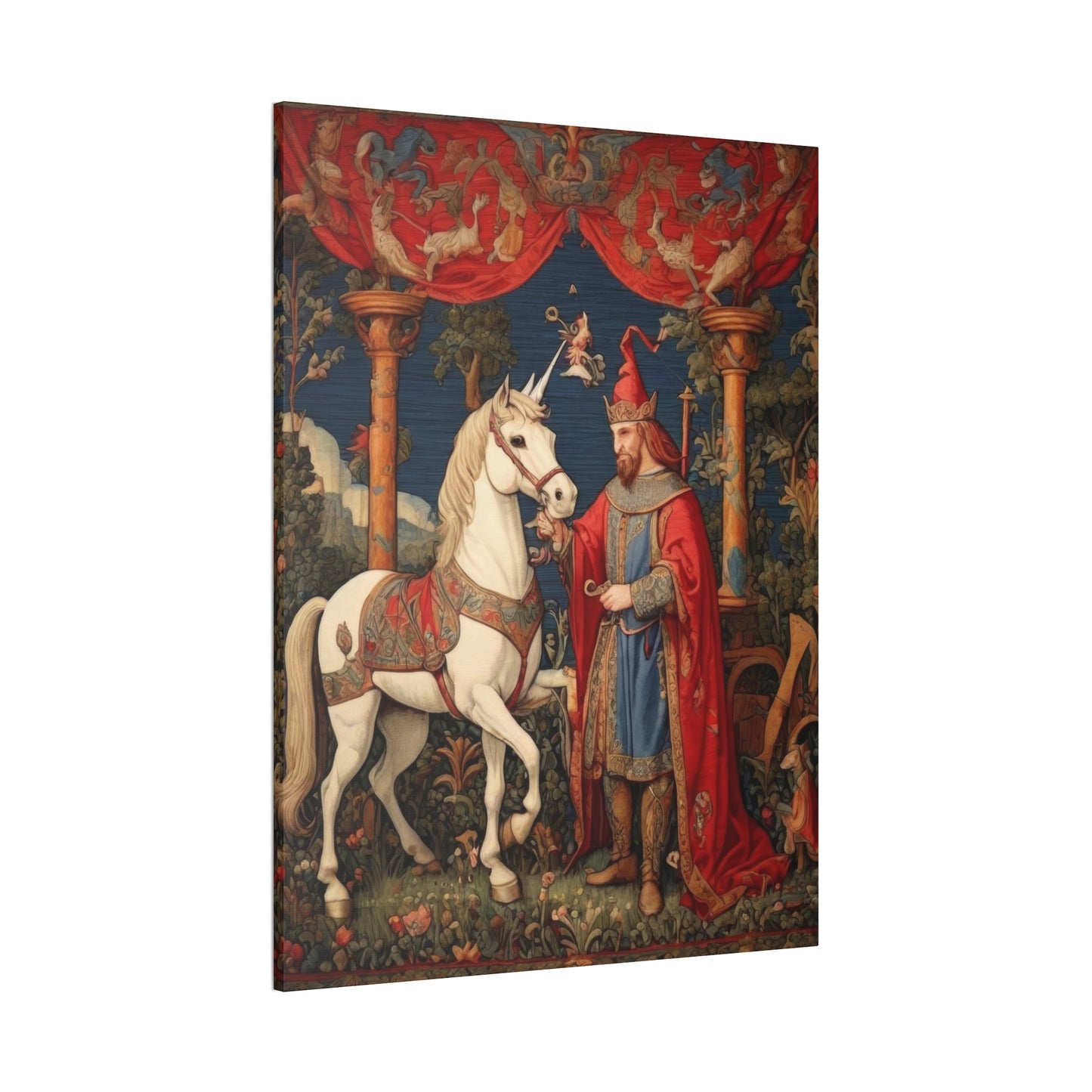 Mage and the Unicorn Tapestry - Canvas Stretched, 0.75"