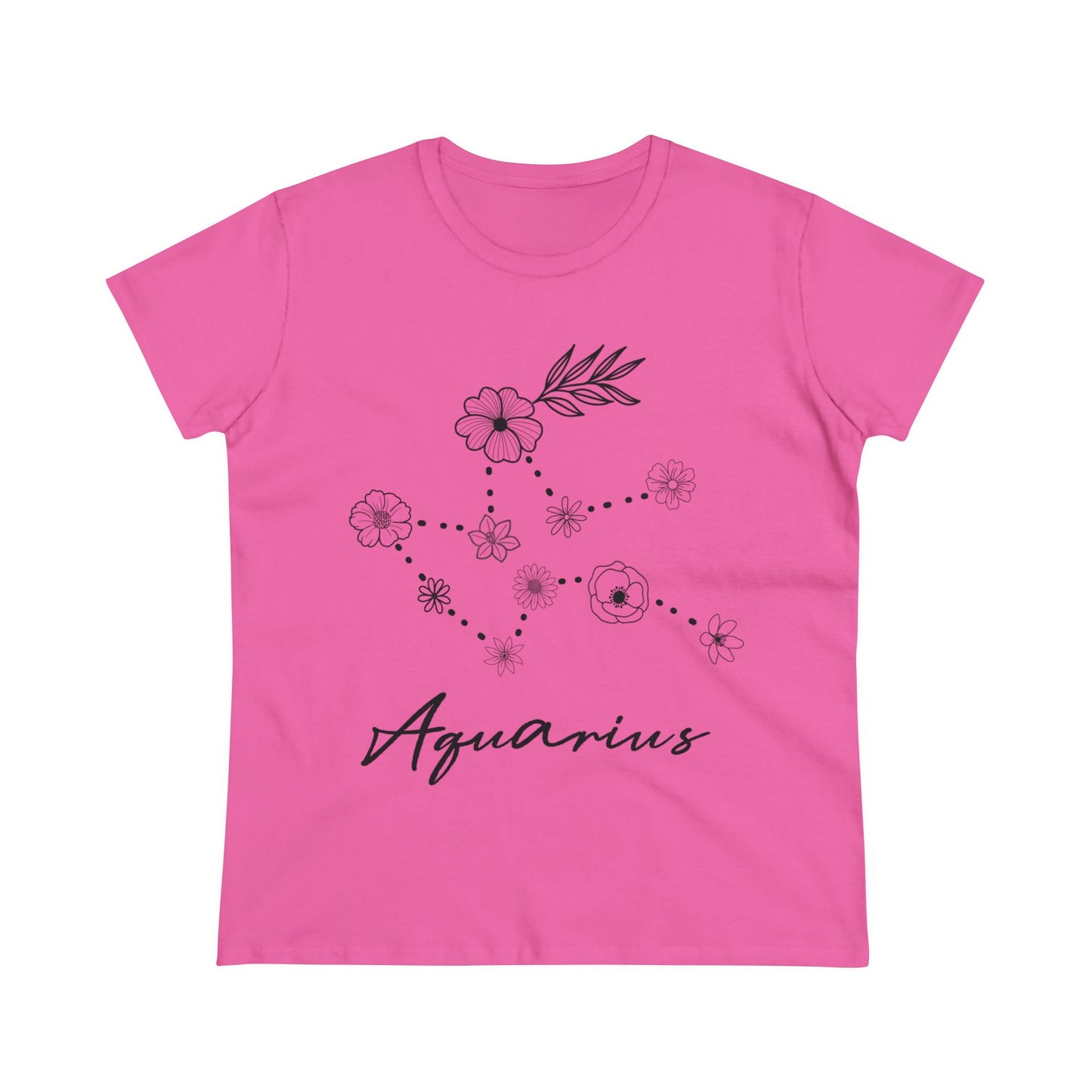 Flower Constellation - Aquarius - Astrology - Women's Midweight Cotton Tee