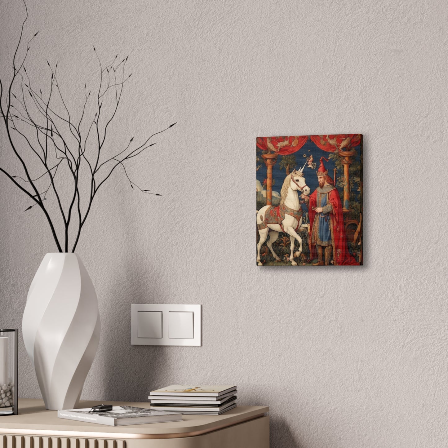 Mage and the Unicorn Tapestry - Canvas Stretched, 0.75"