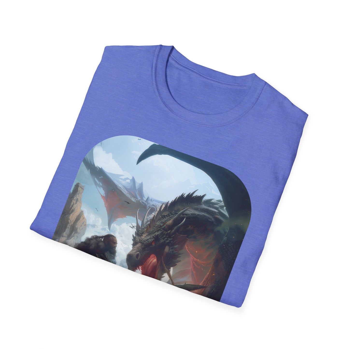 Fighter and Dragon - Unisex Softstyle T-Shirt