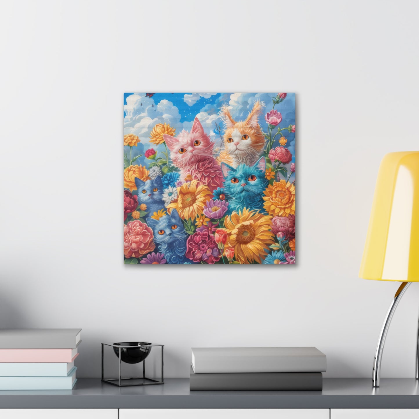 Cats and Flowers - Canvas Stretched, 0.75"