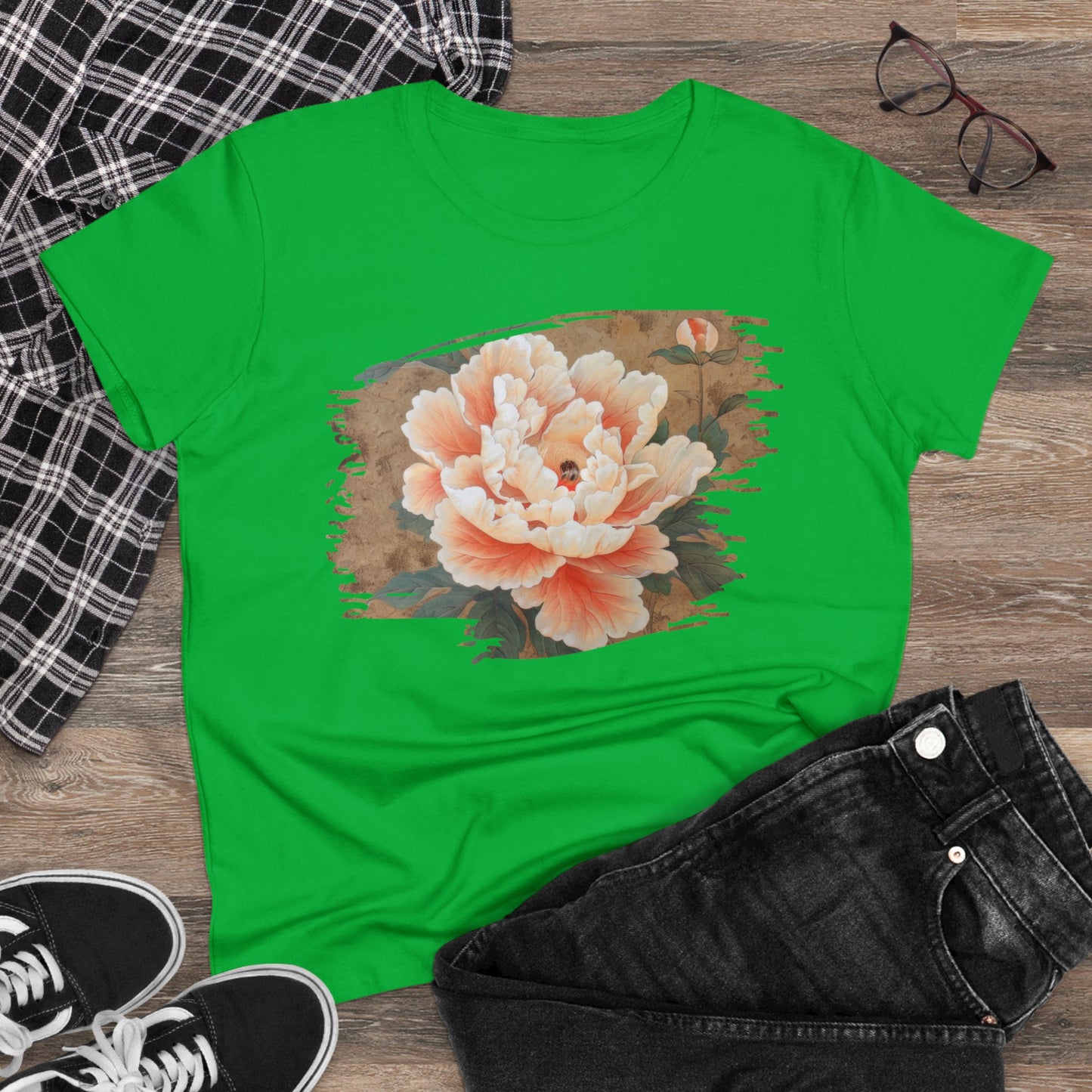 Peony - Flower - Women's Midweight Cotton Tee