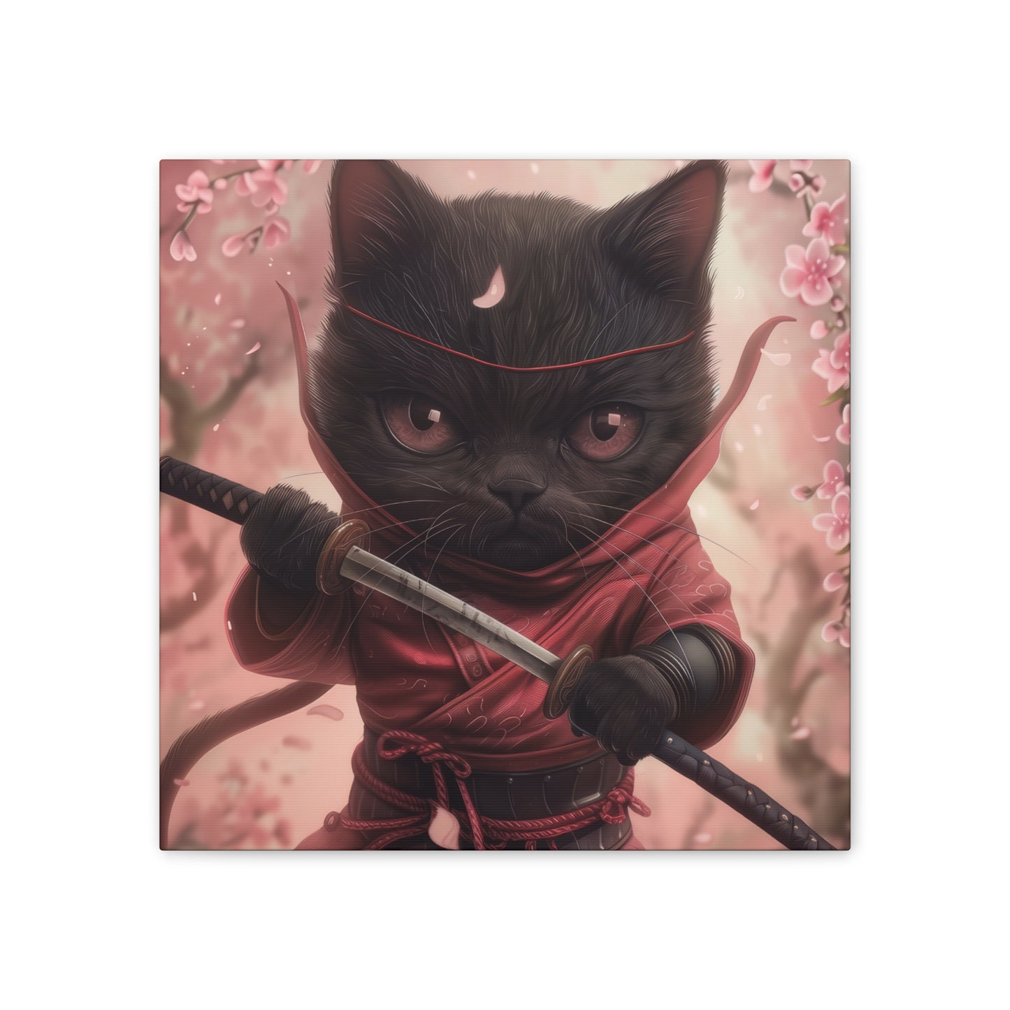 Ninja Kitty - Canvas Stretched, 0.75"