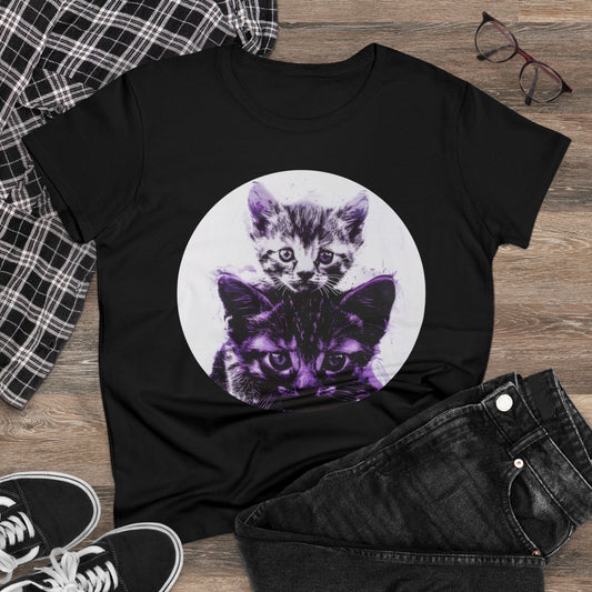 Stacked Cats - Women's Midweight Cotton Tee