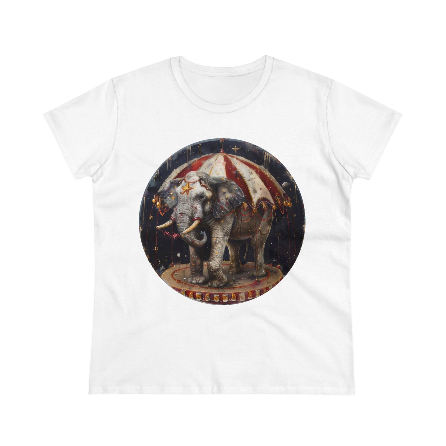 Circus Elephant - Women's Midweight Cotton Tee