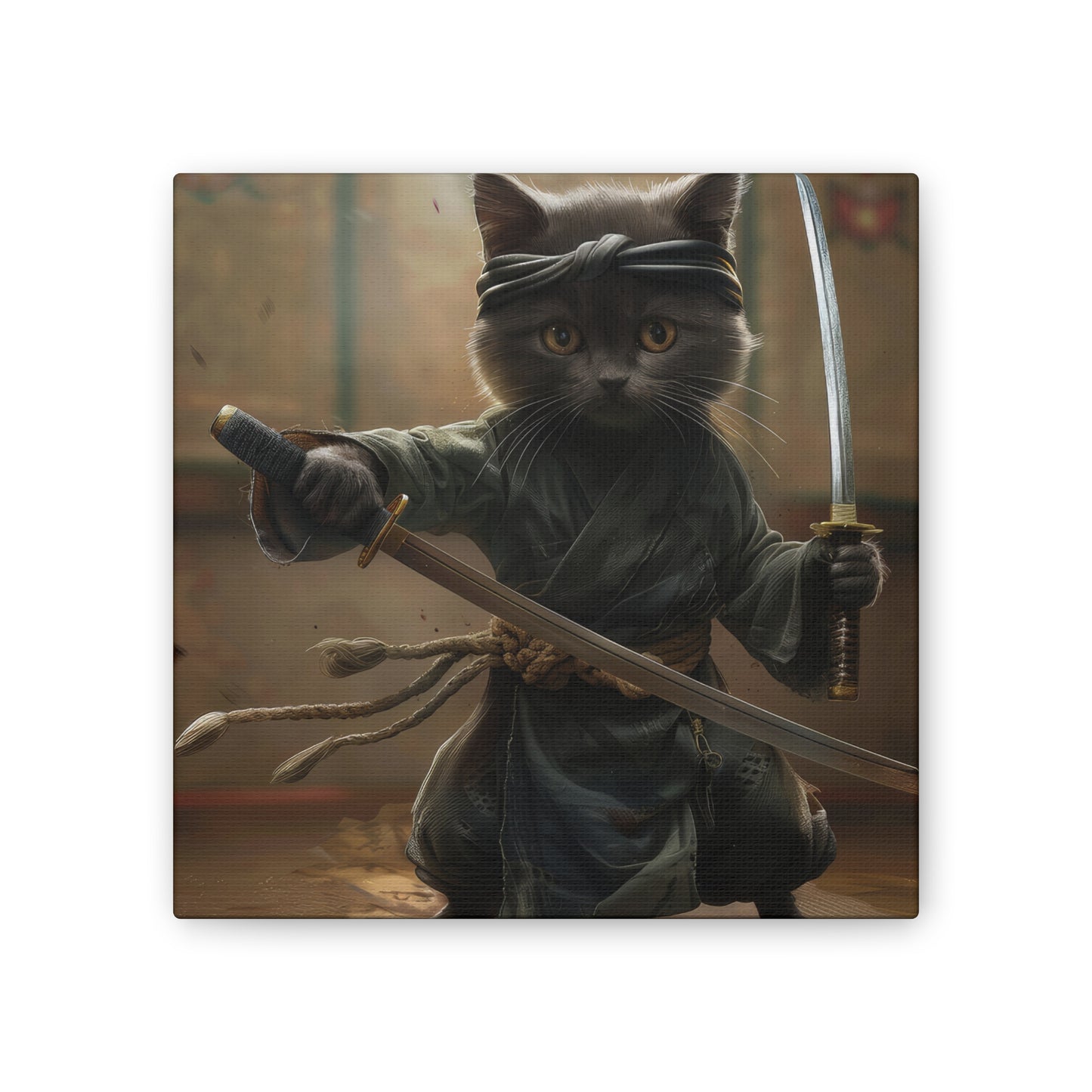 Ninja Kitty - Canvas Stretched, 0.75"