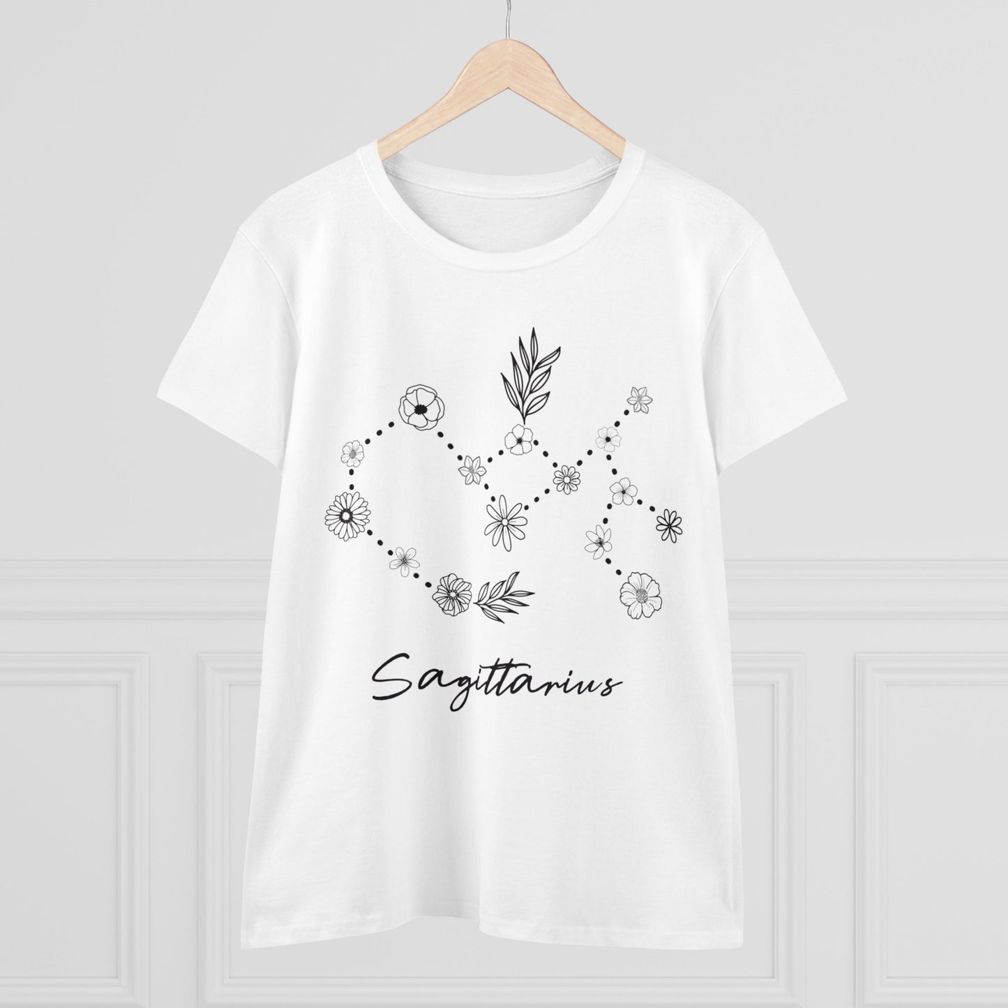 Flower Constellation - Sagittarius - Astrology - Women's Midweight Cotton Tee