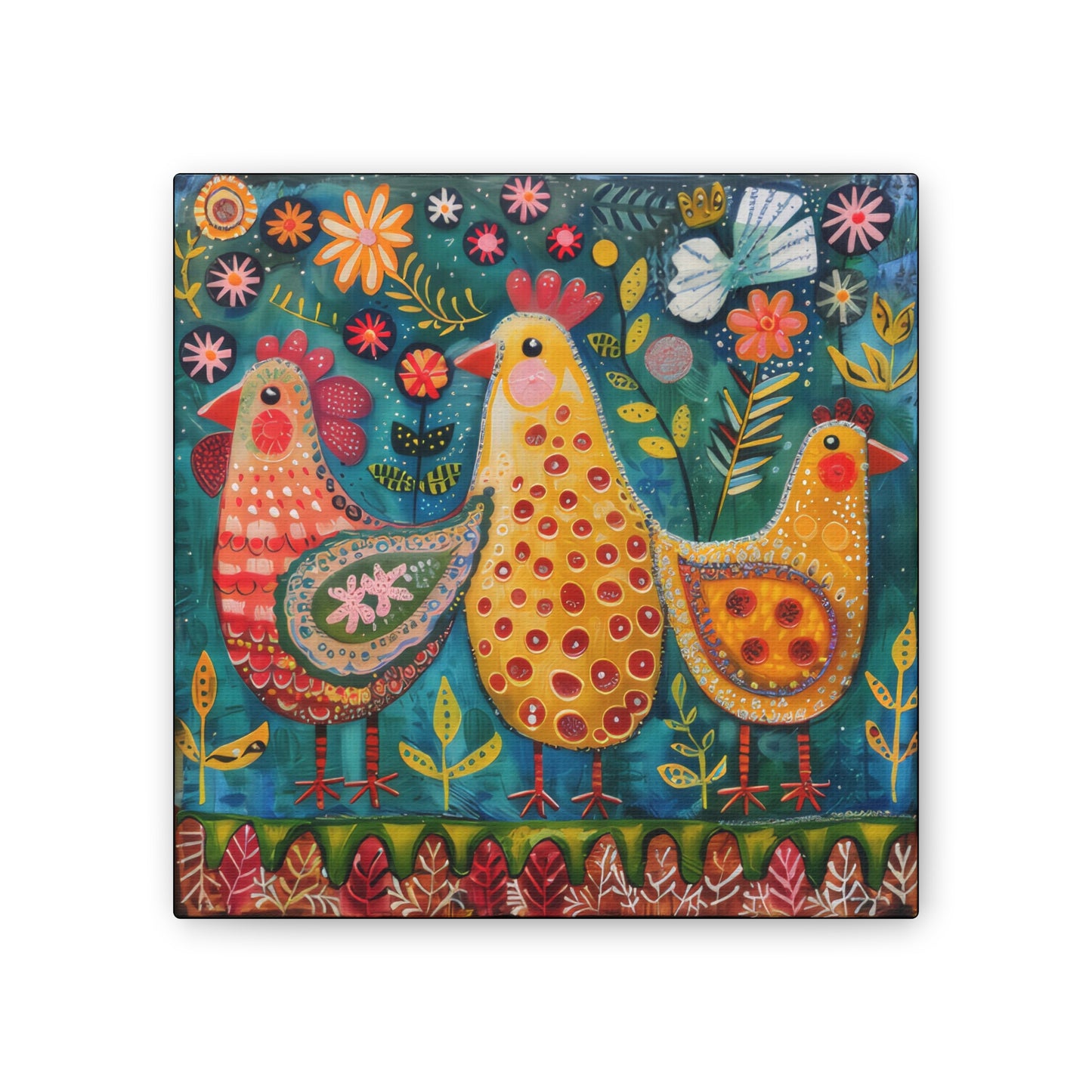 Chickens - Canvas Stretched, 0.75" - Canvas Stretched, 0.75"