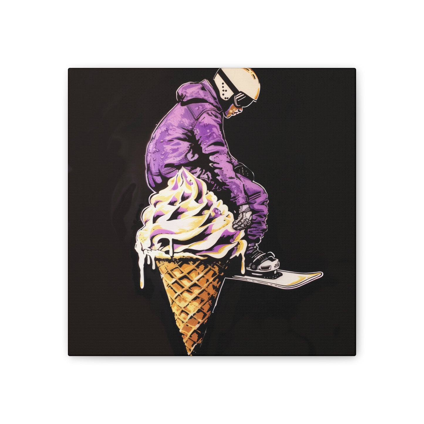 Snowboarder in Ice Cream - Canvas Stretched, 0.75"