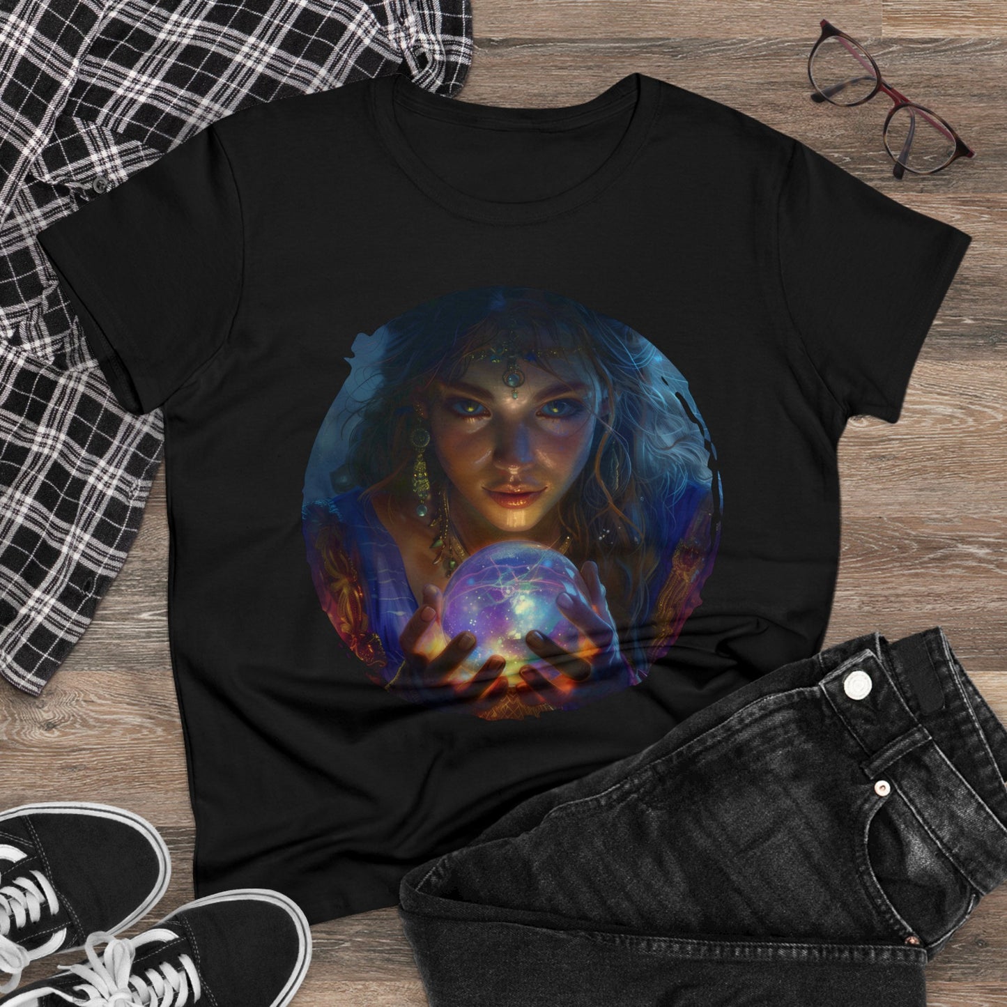 Crystal Ball - Mysticism - Women's Midweight Cotton Tee