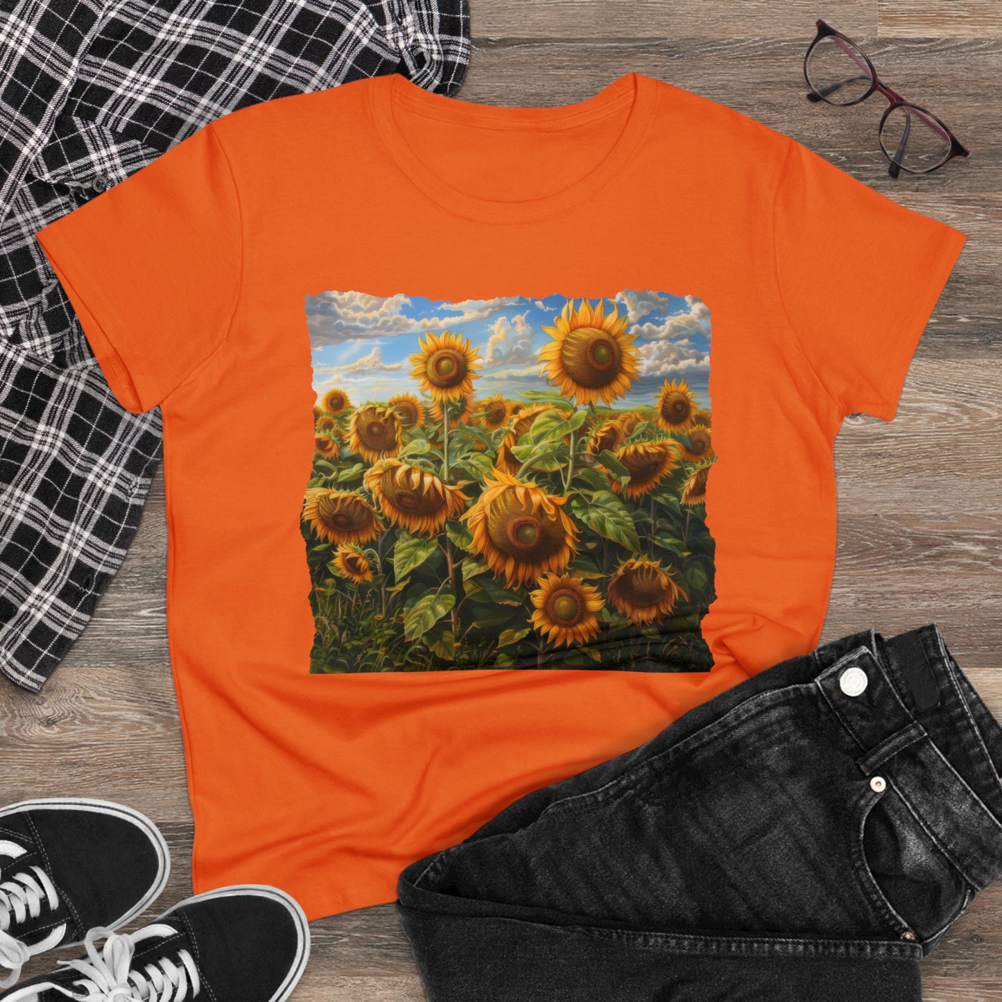 Sunflowers - Women's Midweight Cotton Tee