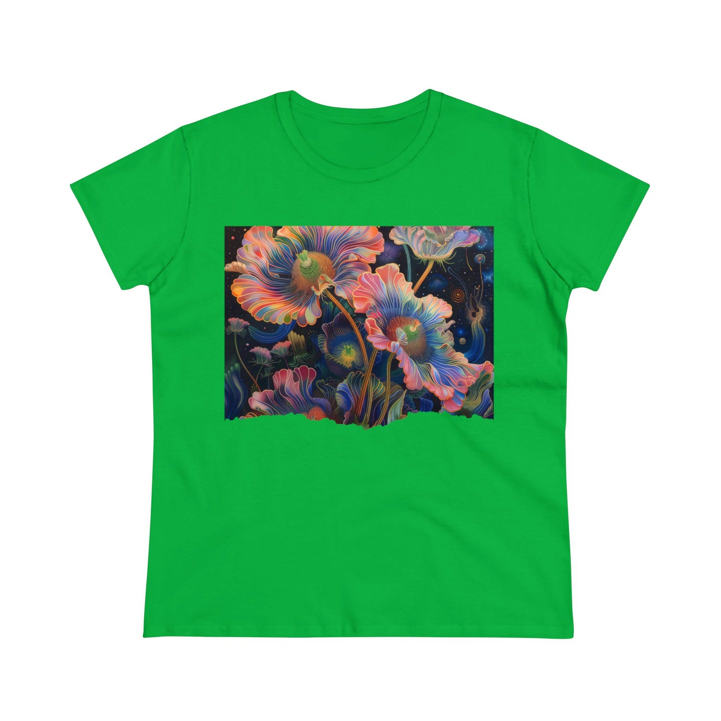 Pastel Flowers - Women's Midweight Cotton Tee