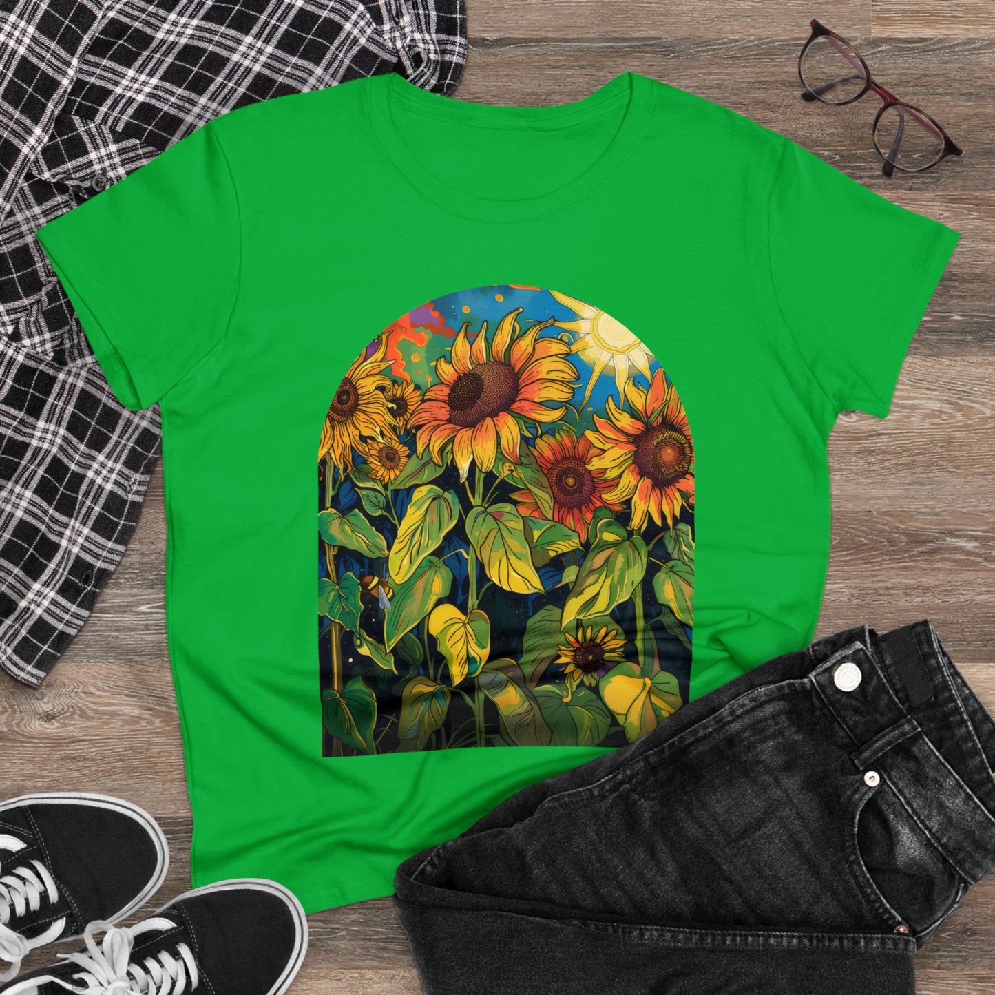 Sunflowers - Women's Midweight Cotton Tee