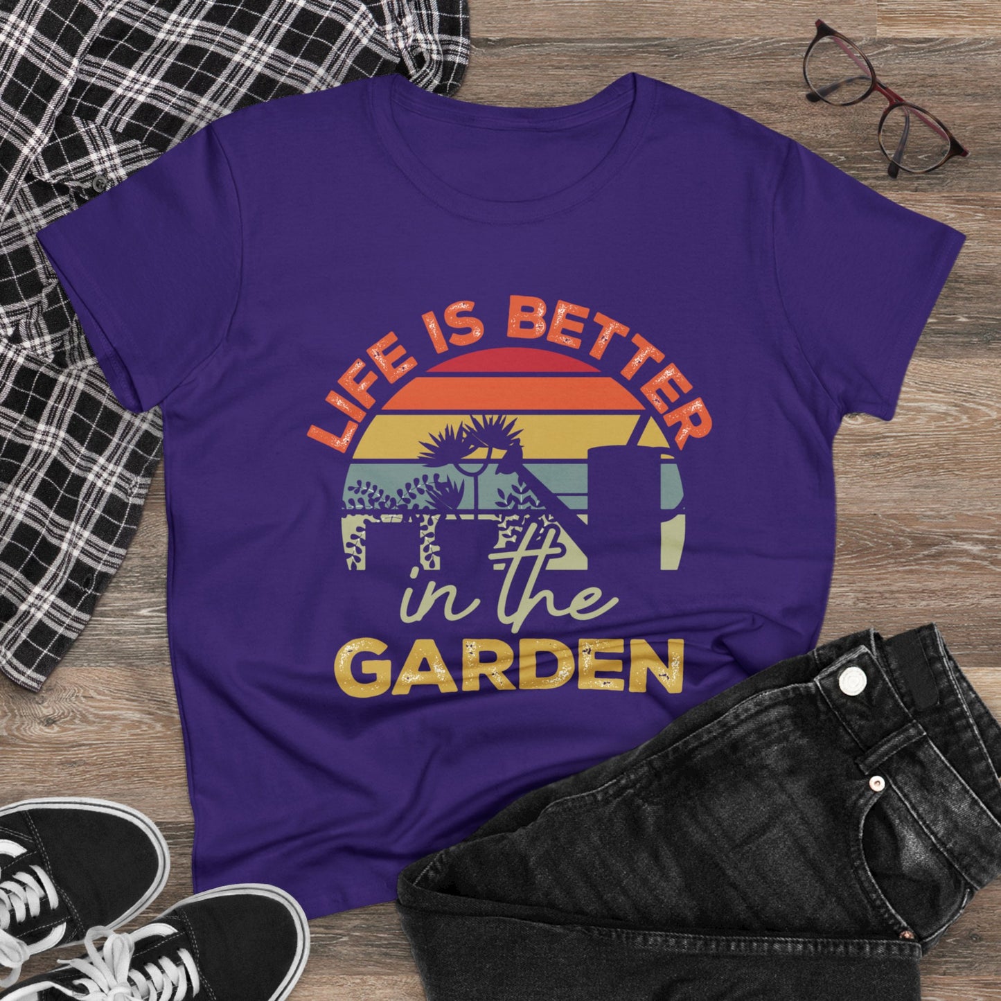 Life Is Better In the Garden - Gardening - Women's Midweight Cotton Tee