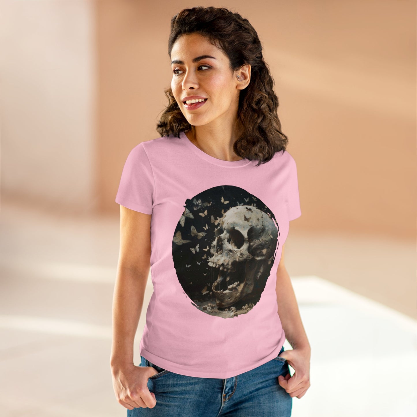 Skull and Butterflies - Women's Midweight Cotton Tee