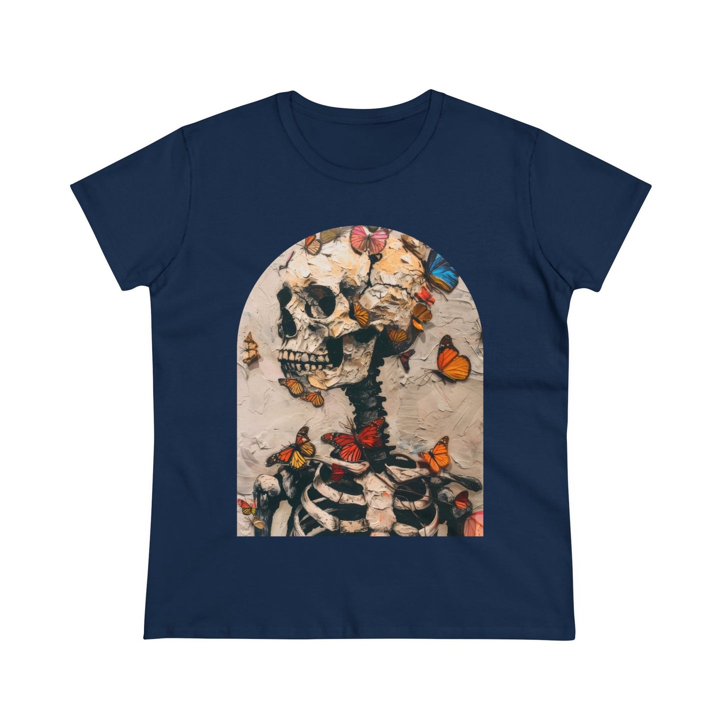 Skeleton and Butterflies - Women's Midweight Cotton Tee