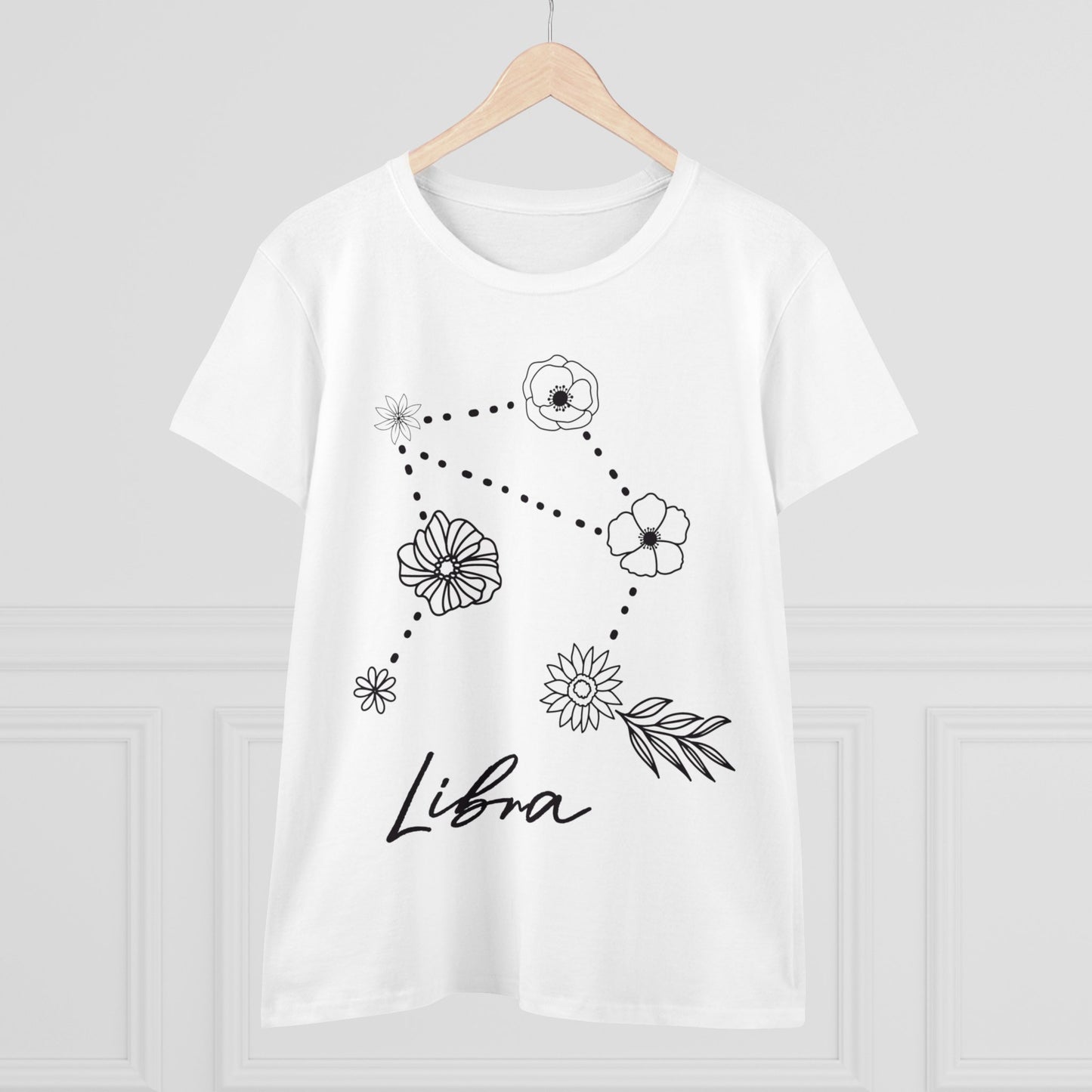 Flower Constellation - Libra - Astrology - Women's Midweight Cotton Tee