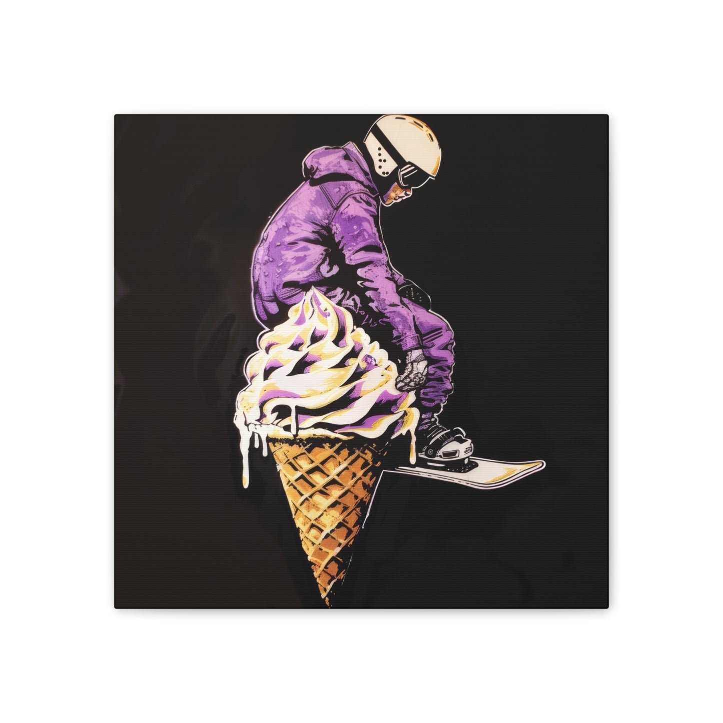 Snowboarder in Ice Cream - Canvas Stretched, 0.75"