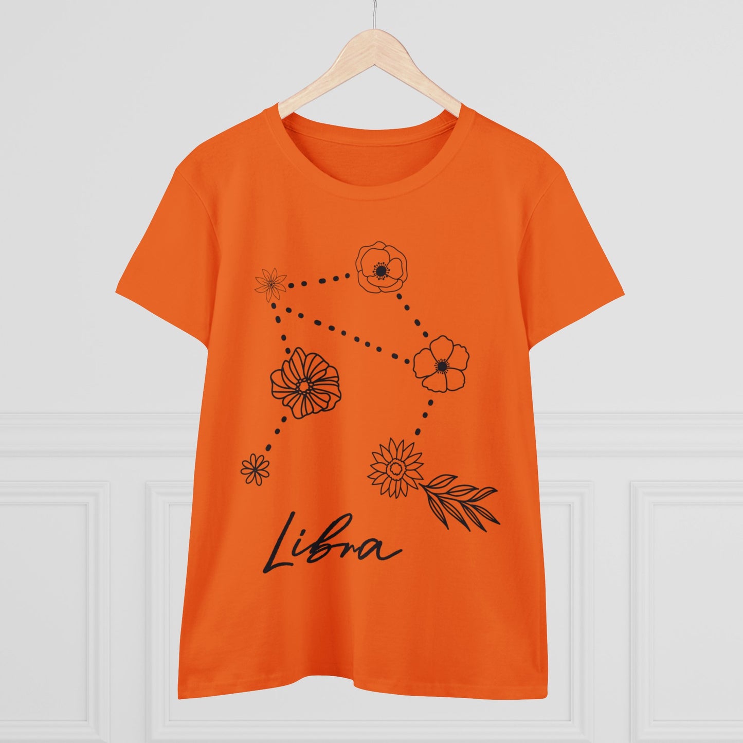 Flower Constellation - Libra - Astrology - Women's Midweight Cotton Tee