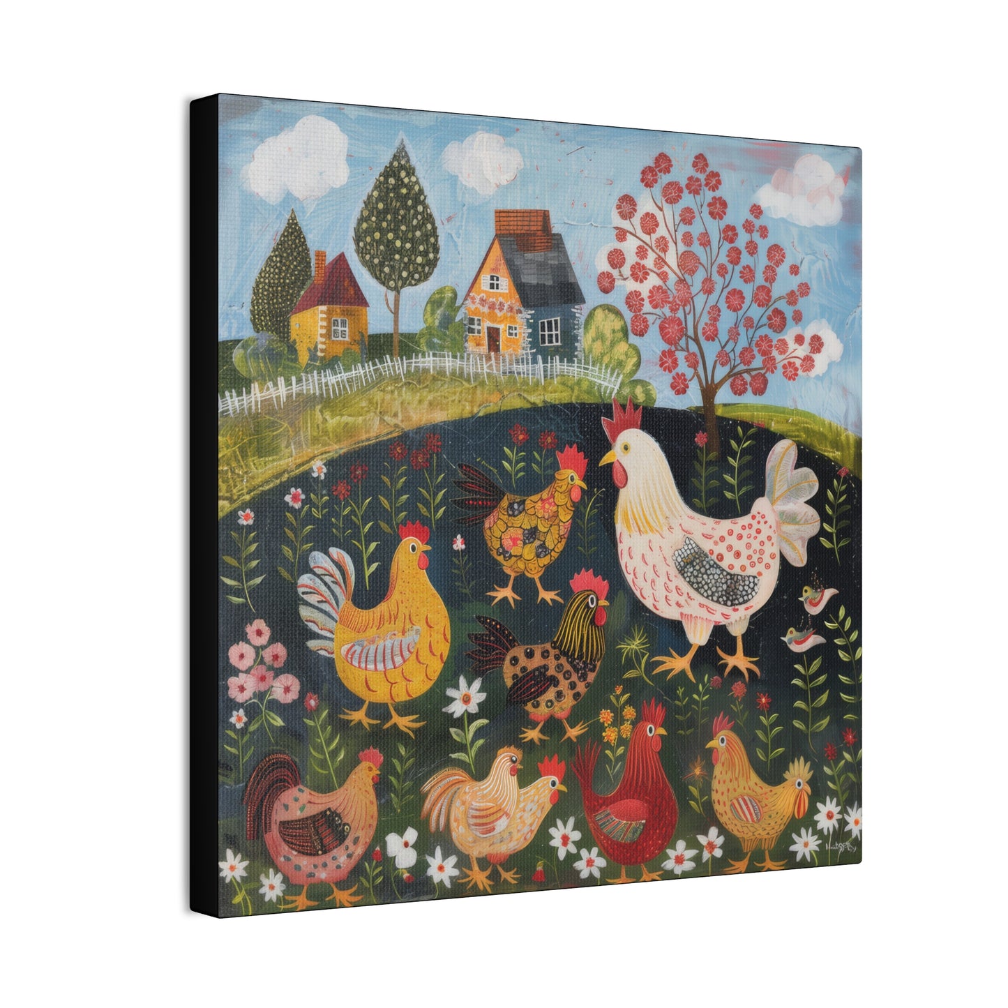 Chickens - Canvas Stretched, 0.75" - Canvas Stretched, 0.75"